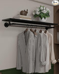 Black Clothes Rack 48in, Wall Mounted Garment Rack by INDUSTRIALSHELVESDESIGN