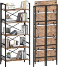 Folding Bookshelf, 5 Tier Bookcase Foldable Shelf by Homeiju