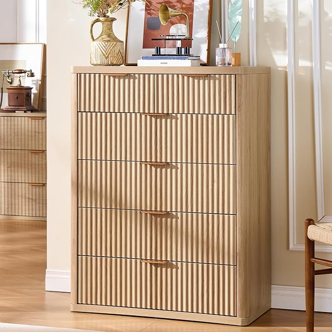 LEYAOYAO Fluted 6 Drawers Dresser by LEYAOYAO-Findtheshiningpointofyourideallife%EF%BC%81