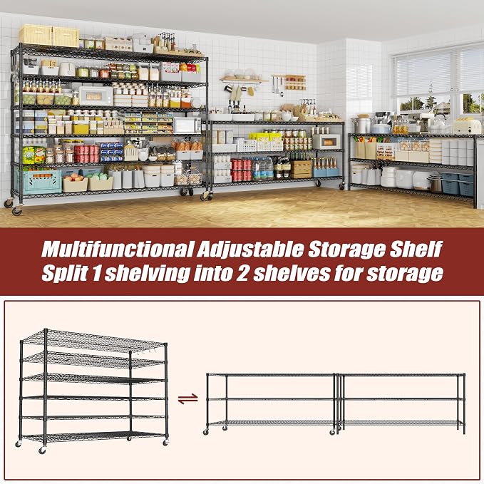PrimeZone 6 Tier 80.7"H x 55.5"W x 24"D Wire Shelving - Image 4