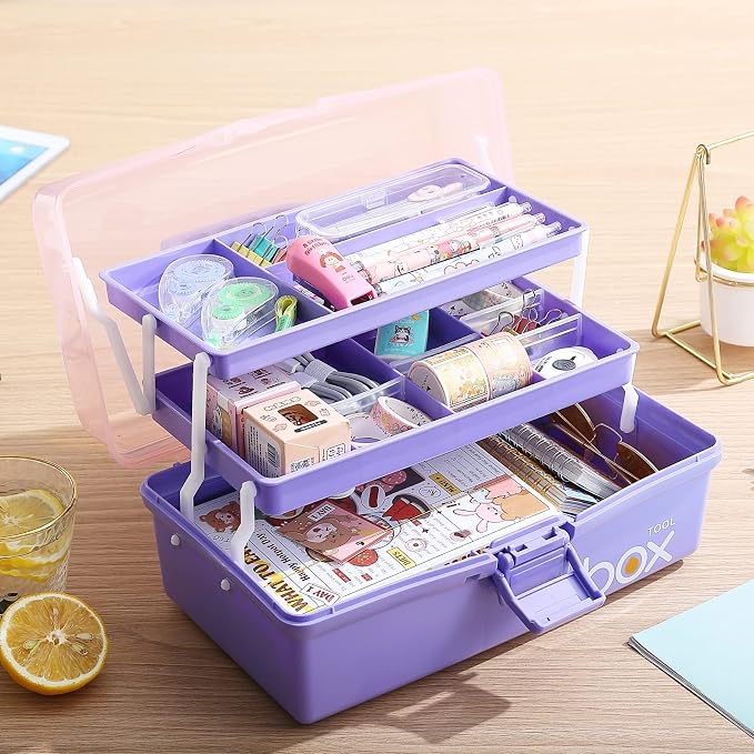 2PCS 12'' Three-Layer Clear Plastic Storage Box/Tool Box - Image 4