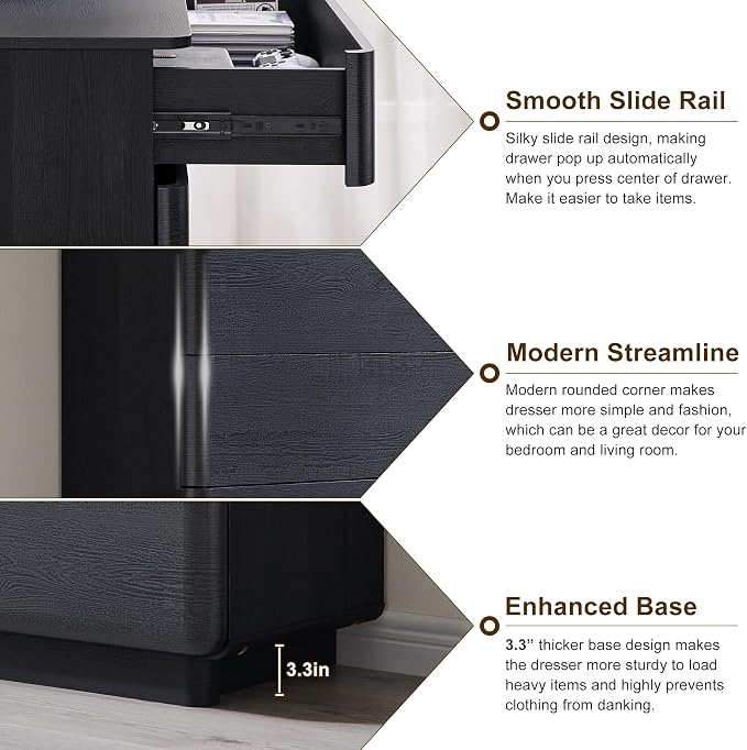 ACCOHOHO Modern 5 Drawer Dresser - Image 5