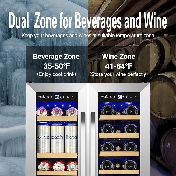 Wine and Beverage Refrigerator Upgraded, 24 Inch Beverage Refrigerator Cooler - Image 2