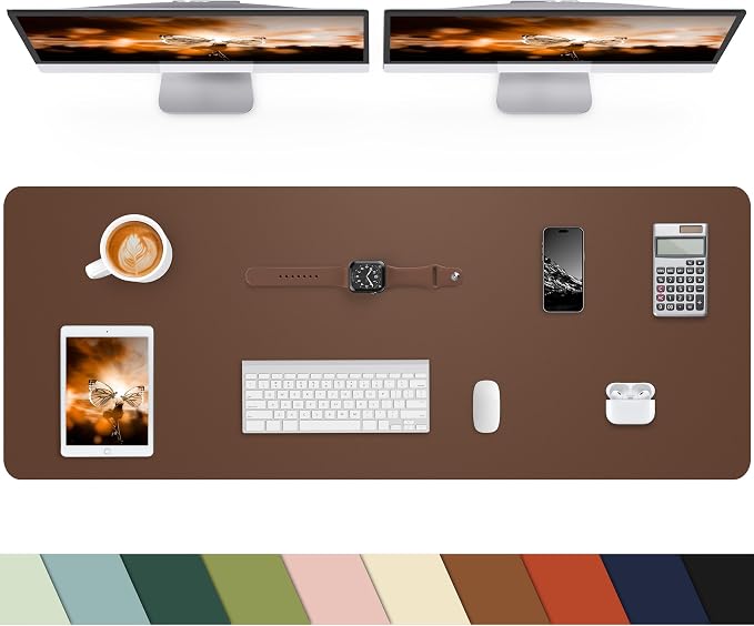 Desk mat Large, Leather Desk Pad Protector, Office Desk Mat, Mouse Pad by cebowa