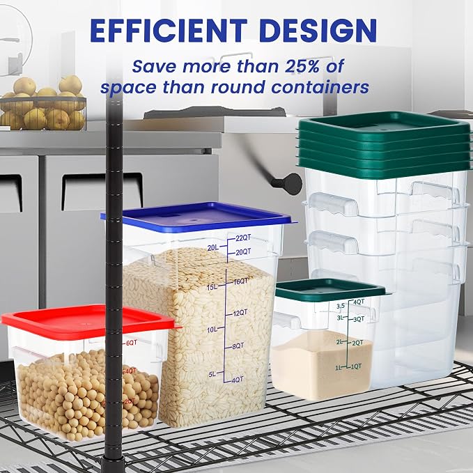 4 Pack Food Storage Containers, 22 Quart - Image 6