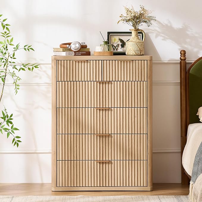 LEYAOYAO Fluted 6 Drawers Dresser - Image 4