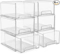 Sorbus Large Clear Stackable Storage Drawers – 6-Pack Plastic Organizer Bins by Sorbus