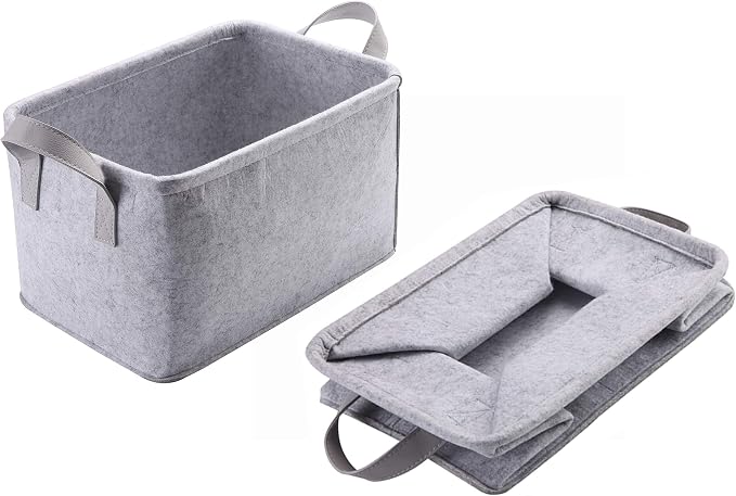 Collapsible Storage Bins Foldable Felt Fabric Storage Basket Organizer Boxes - Image 8
