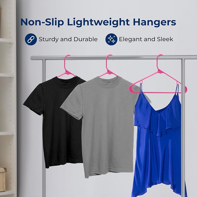 SereneLife 50 Pack Plastic Hangers, Space-Saving Closet Organizers, Durable and - Image 4