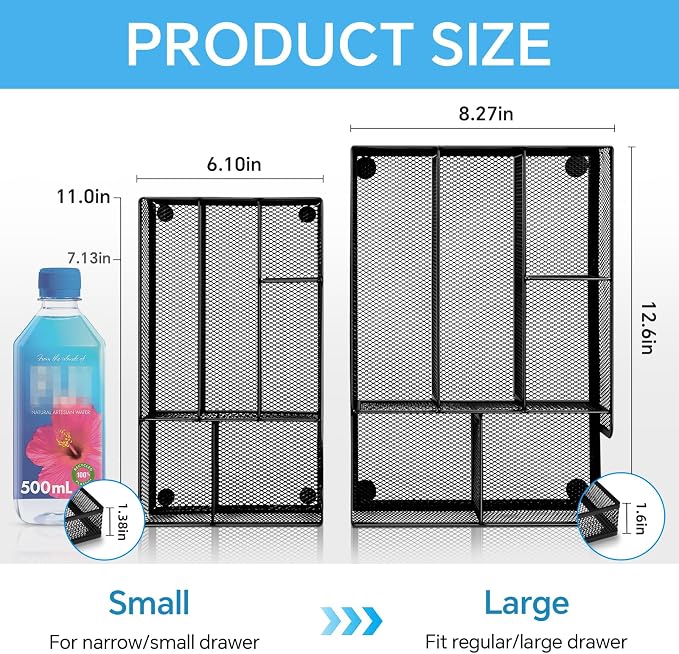 Desk Drawer Organizer, Office Drawer Divider Organizer Tray - Image 2