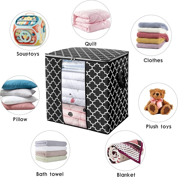 WISELIFE Storage Bags 2 Pack/100L Large Blanket Clothes Organization and - Image 4