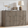 LEYAOYAO Fluted 6 Drawers Dresser, Curved Profile Design, Dresser TV Stand by LEYAOYAO-Findtheshiningpointofyourideallife%EF%BC%81