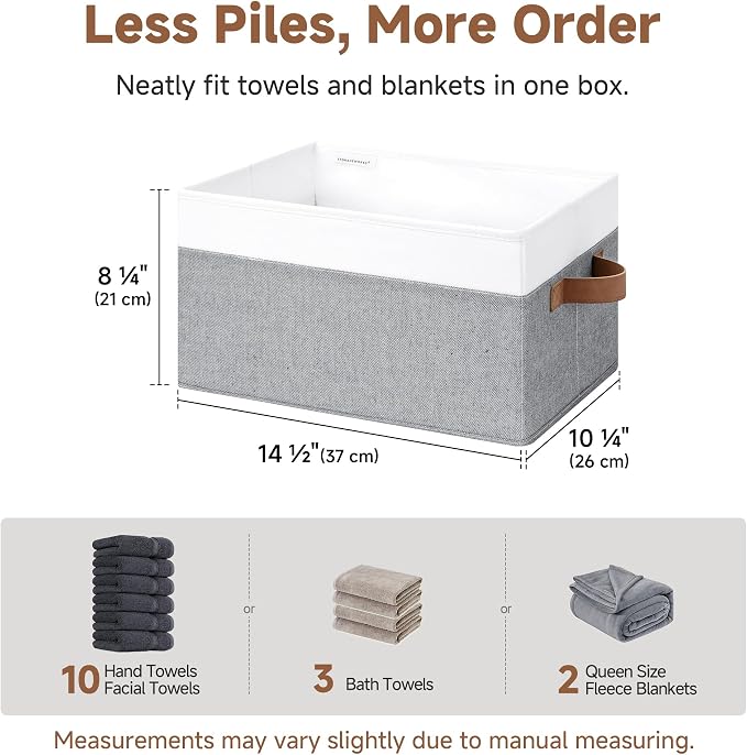 StorageWorks Storage Baskets for Shelves, Foldable Fabric Closet Storage Bins - Image 3