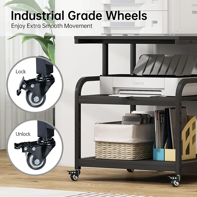 25.6" x 23.6" Extra Large Printer Stand Table - Image 5