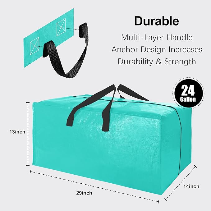 12 Pack Heavy Duty Large Moving Bags W/Backpack Straps - Image 2