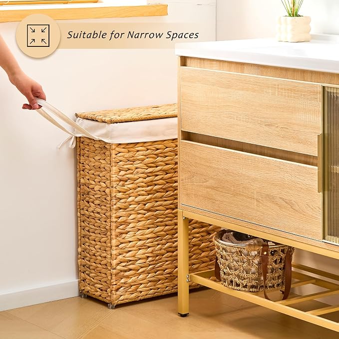 Handwoven Slim Laundry Hamper - Image 3