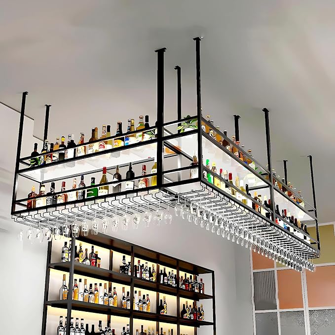 39.3IN Acrylic Ceiling Wine Glass Rack - Image 6