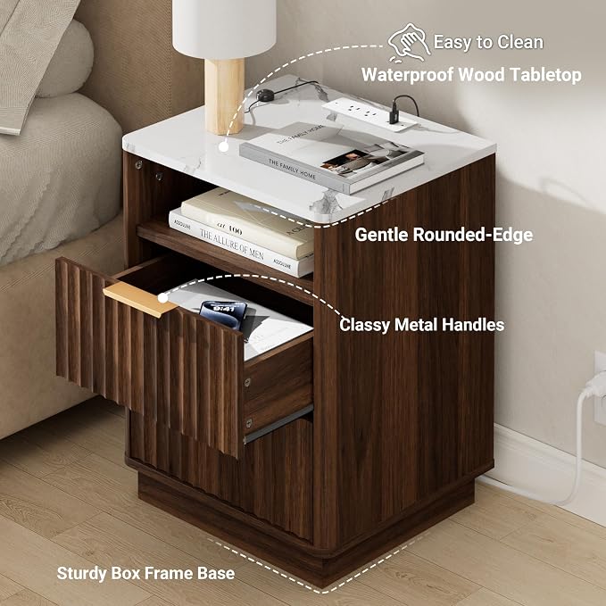 Fluted Night Stand Set of 2 - Image 5