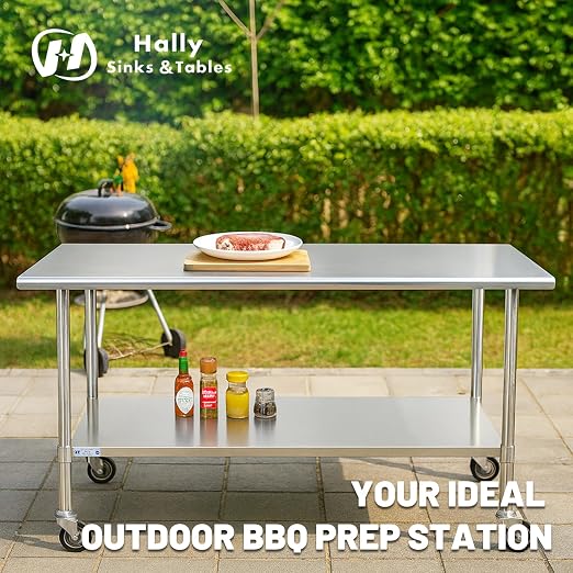 Hally Stainless Steel Table for Prep & Work 30 x 60 Inches - Image 3