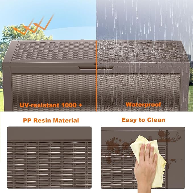 100 Gallon Deck Box, Resin Outdoor Storage Box - Image 4