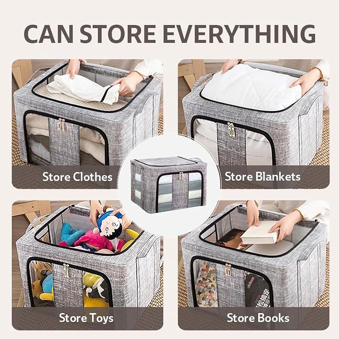 Clothes Storage Bins 50x40x33cm, 66L Waterproof Foldable Fabric Container - Image 4