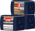 Fab totes 24 Gallons Clothes Storage, Foldable Thick Fabric Blanket Storage Bags by Fabtotes