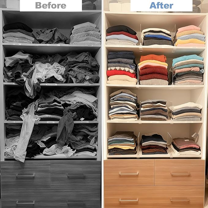 Purse Organizer for Closet Shelf Dividers: 12-Pack Adjustable Clear Acrylic Bag - Image 5