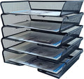 5 Tier Metal Mesh Desk Organizer-Stackable Letter Trays by SETTFRFE
