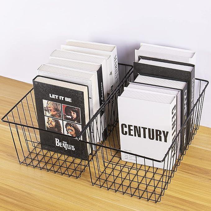 16inch Freezer Storage Organizer Baskets, Refrigerator Metal Wire Basket Bins - Image 8