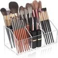 Clear Makeup Brush Holder Organizer Acrylic 6-Slots Cosmetic Brushes Storage by Hisize