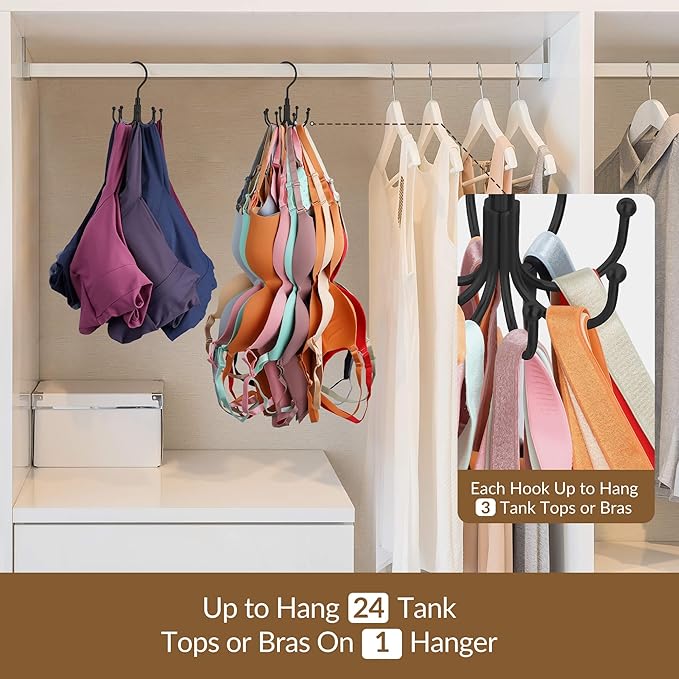 ZEDODIER Tank Top Hanger, 2 Pack Rotatable Bra Organzier - Image 3