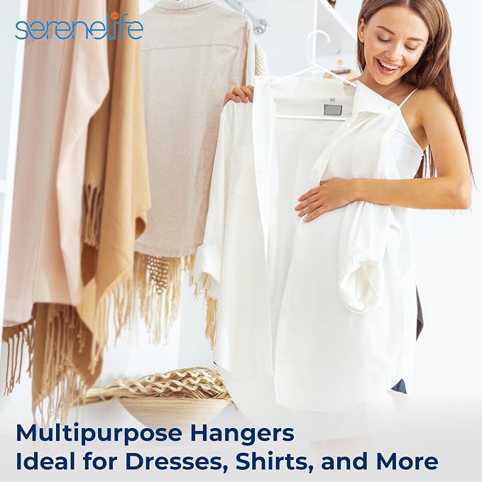 SereneLife 50 Pack Plastic Hangers, Space-Saving Closet Organizers, Durable and - Image 8