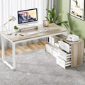 55 Inch Reversible L Shaped Computer Desk by MAVERICKFURNI