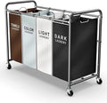 ROMOON Laundry Hamper Sorter Cart: 4-Section Organizer by ROMOON