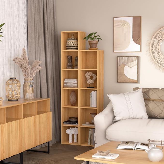5 Cube Storage Organizer, 5 Tier Vertical Cube Bookcase Freestanding Storage - Image 9