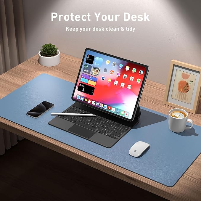 Aothia Leather Desk Pad Protector, Large Mouse Pad, Office Desk Mat, Non-Slip - Image 4