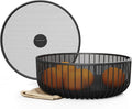 Metal Fruit Bowl with Mesh Lid and Basket by Libken