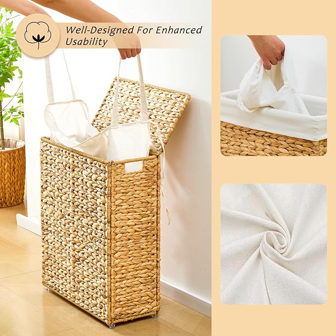 Handwoven Slim Laundry Hamper - Image 8