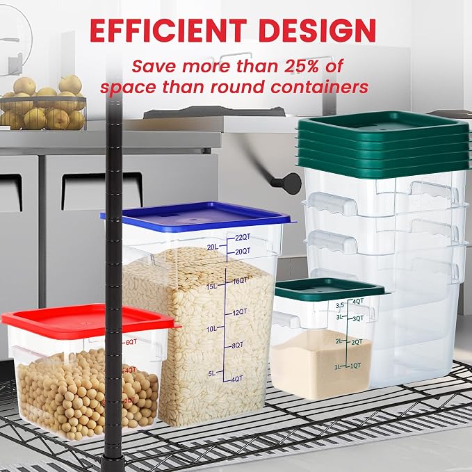 4 Pack Food Storage Containers, 8 Quart - Image 6