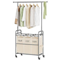 Tajsoon Laundry Hamper with Hanging Rack, 3 Section Laundry Sorter with Heavy by Tajsoon