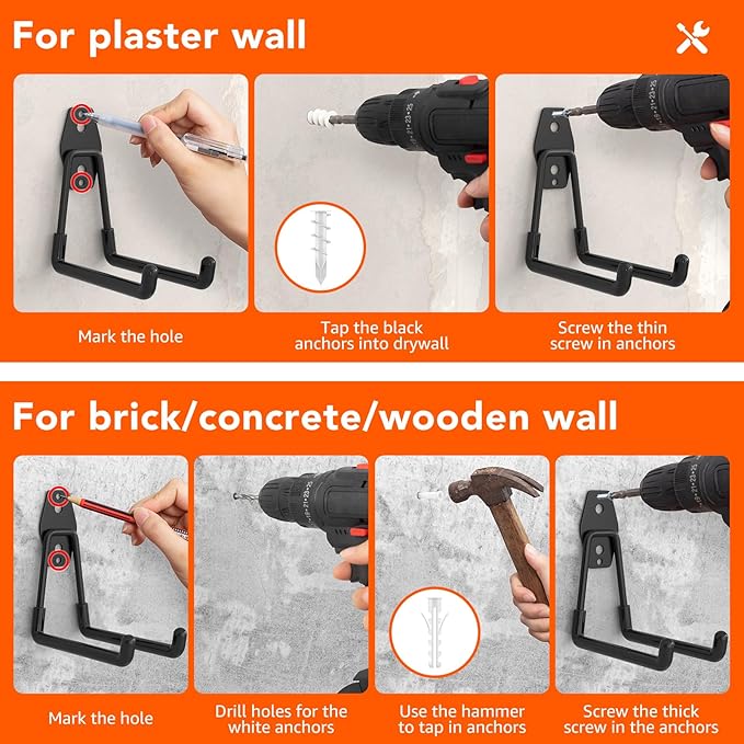 32 Pack Garage Hooks with Anti-Slip Coating Heavy Duty Wall Mount Hooks - Image 4