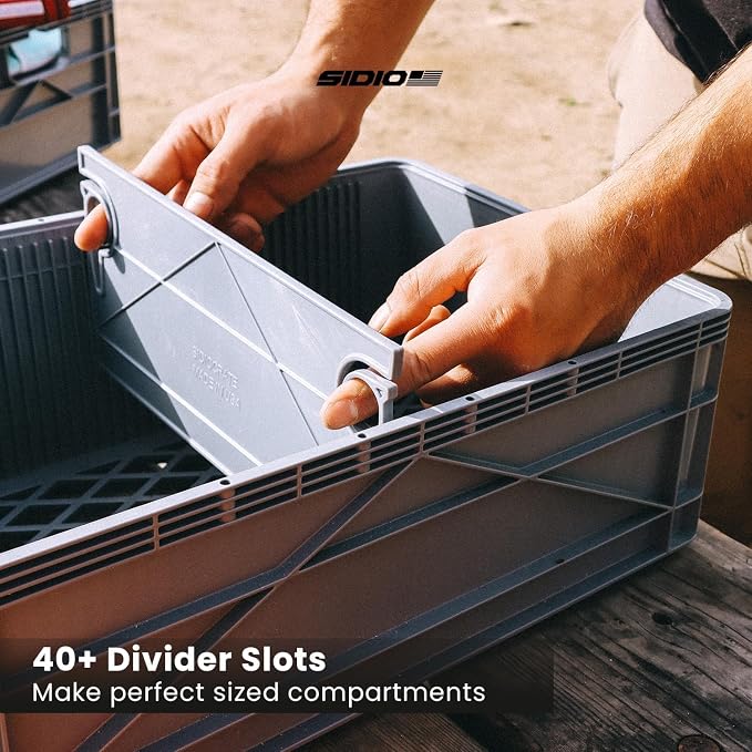 SIDIO Quarter Crate 4 Pack of Stackable Storage Bins - Image 5
