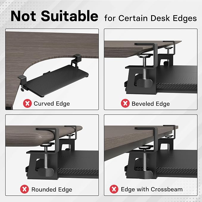 BONTEC KMT01-PJ Under Desk Keyboard Tray, Pull-Out Keyboard & Mouse Platform - Image 3