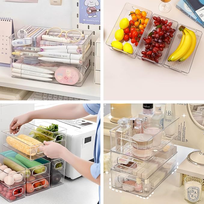Refrigerator Organizer Bins 6 Pack Fridge Organizers - Image 3