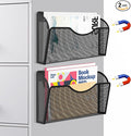 Magnetic File Holder 2 Pockets File Folder Organizer, Office Hanging Magazine by LQPAFZ