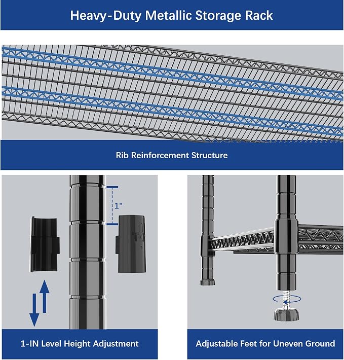 Heavy Duty Shelving, 47.6" H Garage Shelving Unit - Image 7