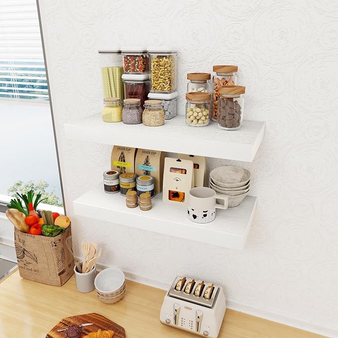 12 Inch Deep White Floating Shelves, 24 x 12 Floating Shelf - Image 7
