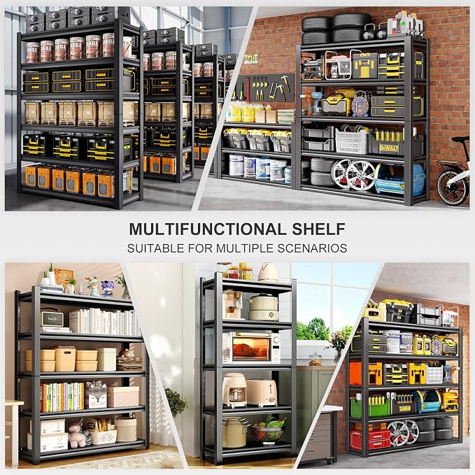 72" H Garage Shelving, Heavy Duty Storage Shelves, 3000LBS Steel Shelving - Image 7