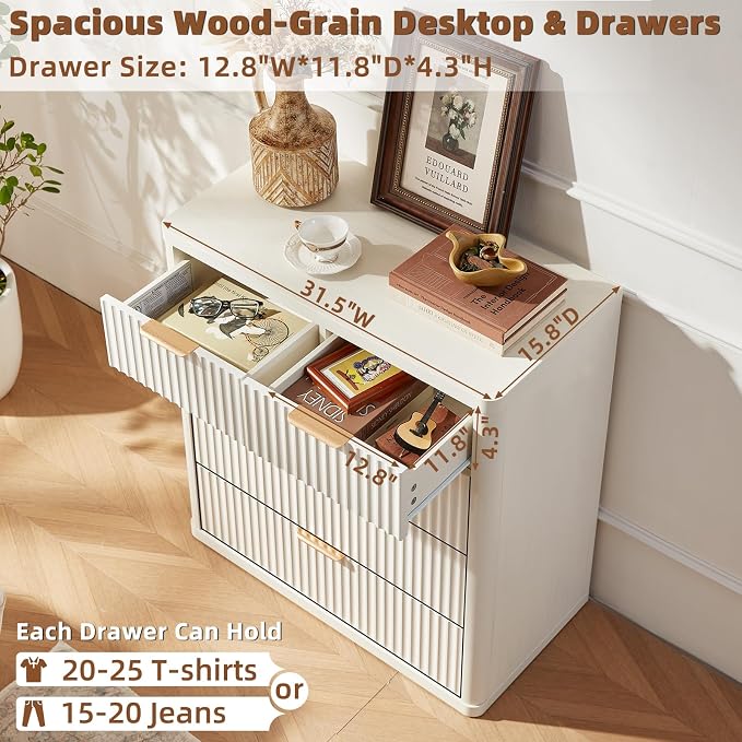 LEYAOYAO Fluted 5 Drawers Dresser - Image 6