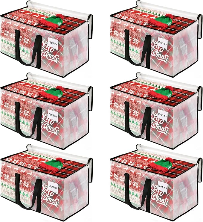 BlissTotes 6-Pack Heavy Duty Extra Large Clear Moving Bags by BlissTotes